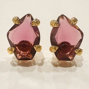 Kurt Geiger Purple and Gold Gemstone Earrings